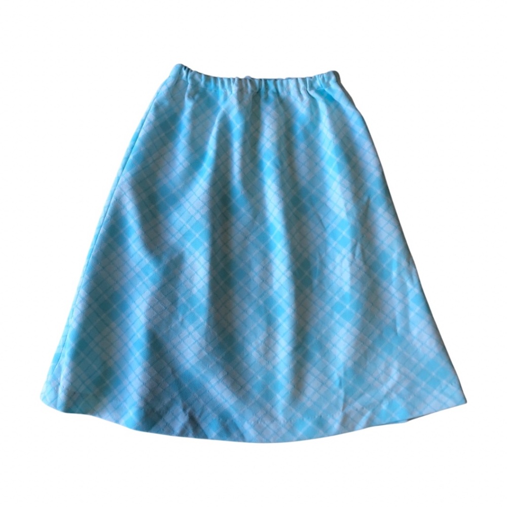 Clueless! Vintage 1970s Plaid school Girl Baby Blue